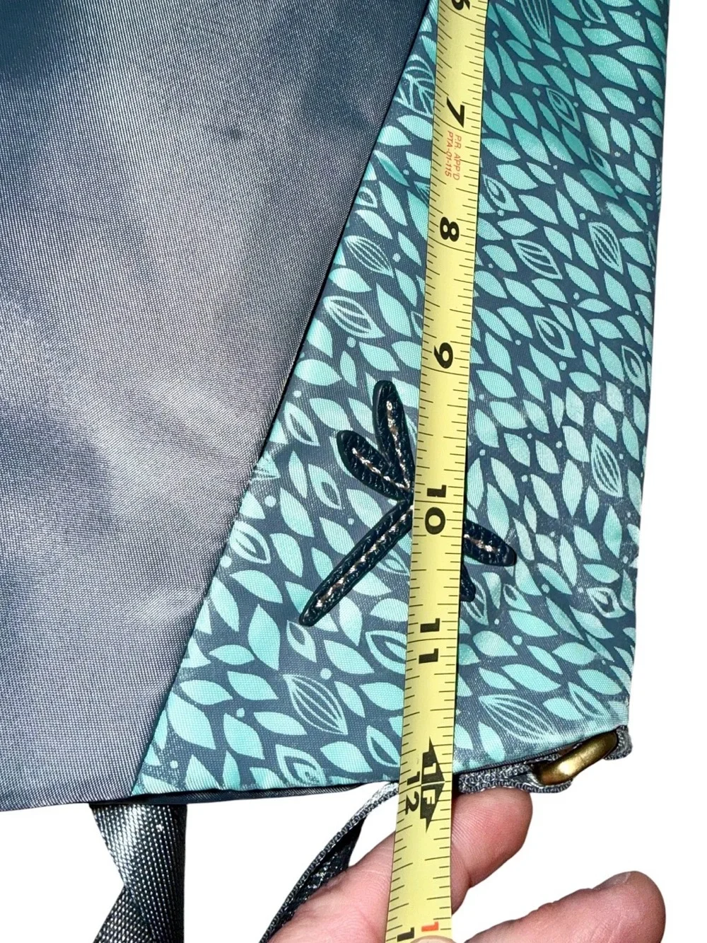 Chala CV  Envoy Dragonfly Flap Crossbody Messenger Bag Gray/Aqua RFID Protected